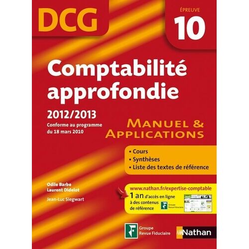 Comptabilité Approfondie Dcg Épreuve 10 - Manuel & Applications