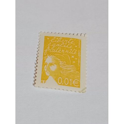 Timbre France Non Oblitéré 0,01 Yvert N° 3443 Marianne De Luquet Jaune De 2002 V
