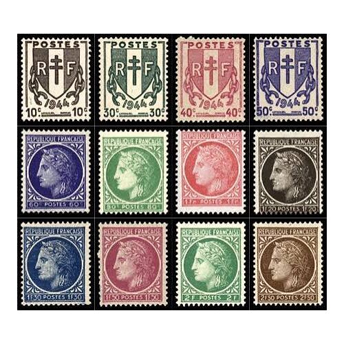 Chaînes Brisées Et Cérès De Mazelin Série Complète Année 1945 N° 67 671 672 673 674 675 676 677 678 79 38 681 Yvert Et Tellier Luxe