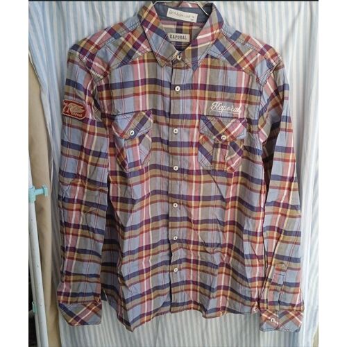 Chemise Homme - " Kaporal " - En Coton - A Grands Carreaux - Manches Longues - Taille M