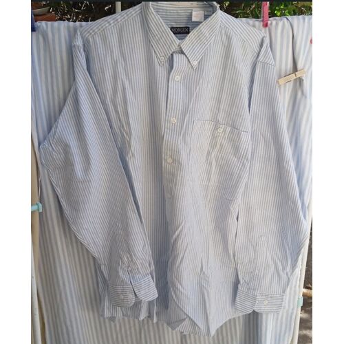 Chemise Homme - " Noblex " - A Rayures Bleu Et Blanc - Manches Longues - Taille 39/40