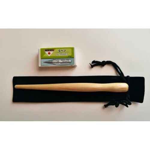 Kit Calligraphie Avec 1 Porte Plume Universel + 10 Plumes Nikko-G Pour Manga Et Anglaise + Étui
