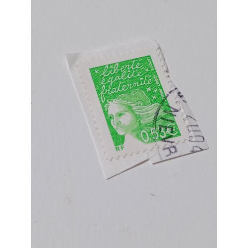 Timbre France Oblitéré 0,53 Yvert N° 3450 Marianne De Luquet Vert Jaune De 2002