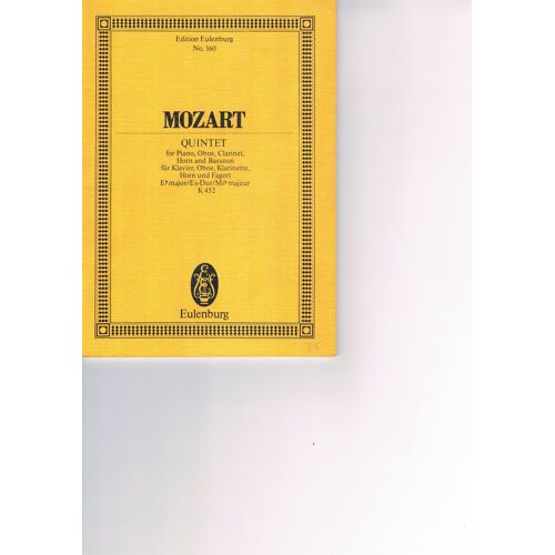 Mozart Quintet K452 Partition De Poche.