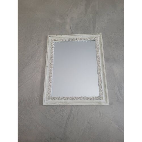Miroir encadrement en bois et forme de rose