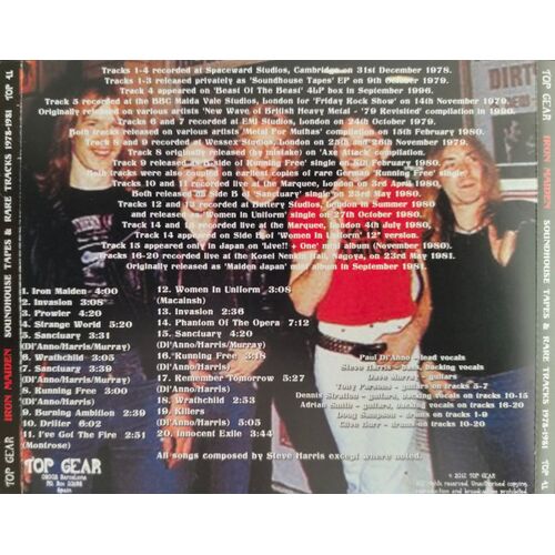 Cd Iron Maiden – The Soundhouse Tapes And Rare Early Tracks 1978-1981 Espagne