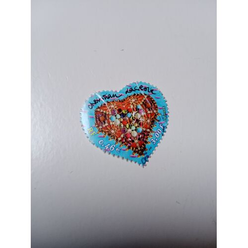 Timbre France Oblitéré 3,00+0,46 Yvert N° 3368 Saint-Valentin. Coeur 2001 Du Couturier Christian Lacroix. De 2001