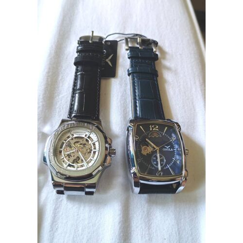 Lot De 2 Montres Homme – Longlux Squelette & Onola Bleu – État Neuf