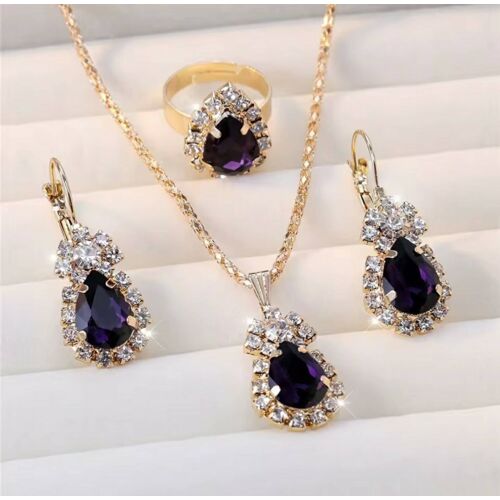 Parure "Goutte" Violette