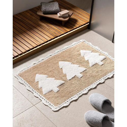 Tapis de Bain Lumièrematin - Blanc/Beige - 50x80 cm