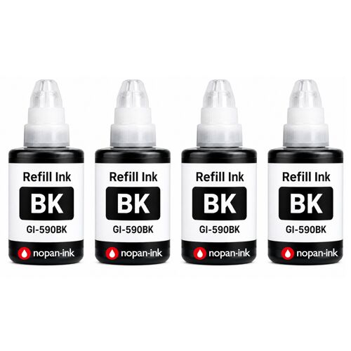 Pack 3 Recharge encre GI-490 GI-590 compatible pour Canon Pixma G1400 G1500 Noir Haute capacité 6000 pages