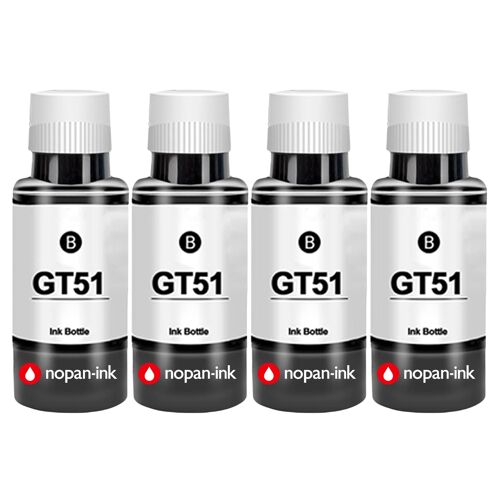 compatible pour HP GT51 GT 51 M0H57AE HP-U51B Noir 20000 pages 4 x 90 ml