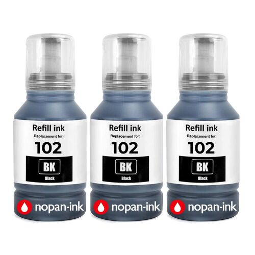 102 102BK C13T03R140 recharge encre compatible pour Epson ET-2700 ET-2750 Noir 3 x 135 ml