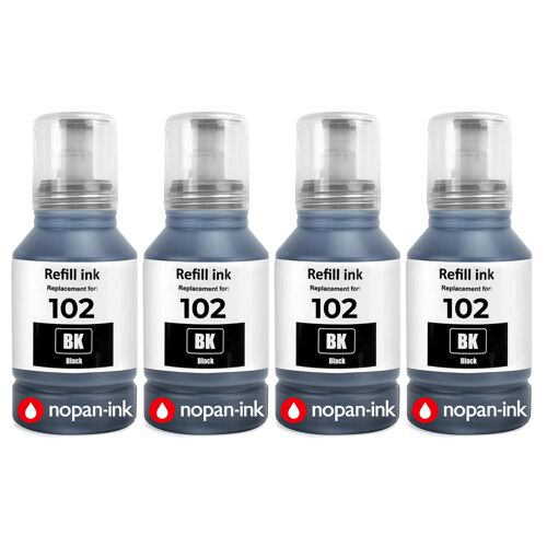 102 102BK C13T03R140 recharge encre compatible pour Epson ET-2700 ET-2750 Noir 4 x 135 ml