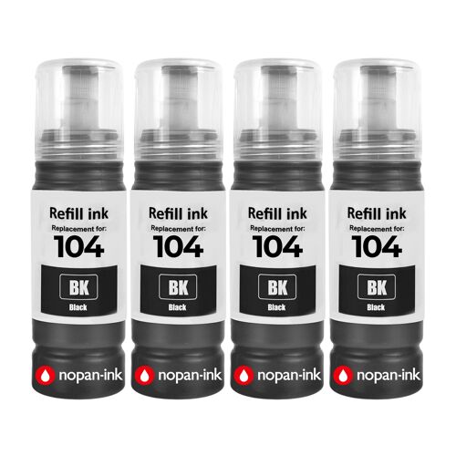 compatible pour Epson E104B C13T00P140 104 noire Pack 4 70 ml 4500 pages