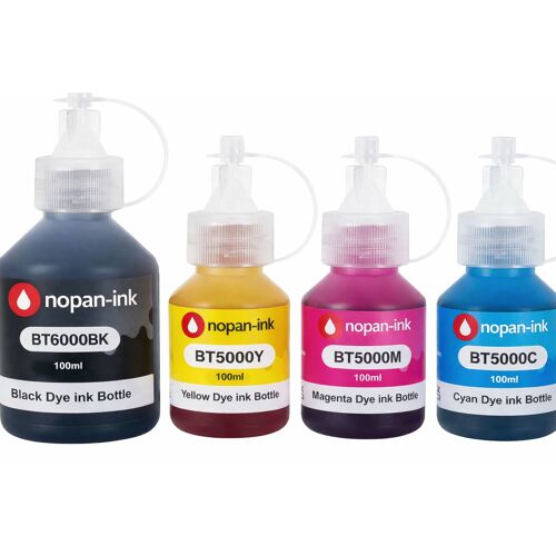 Pack 4 Recharge encre BT5000 BT6000 BTD60 compatible pour Brother Noirs et Couleurs Haute capacité 100 ml