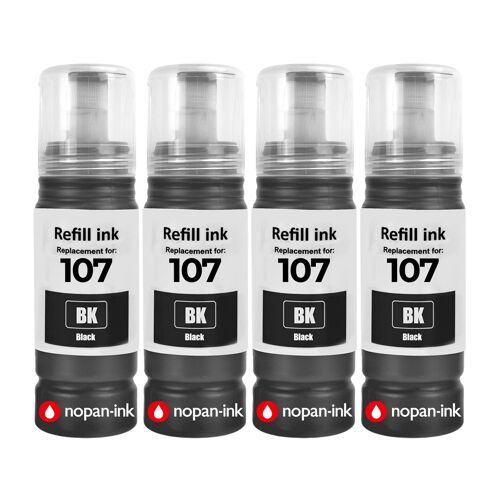 compatible pour Epson C13T09B140 107 noire haute capacité 3600 pages pack 4 x 70 ml