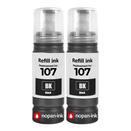 compatible pour Epson C13T09B140 107 noire haute capacité 3600 pages pack 2 x 70 ml