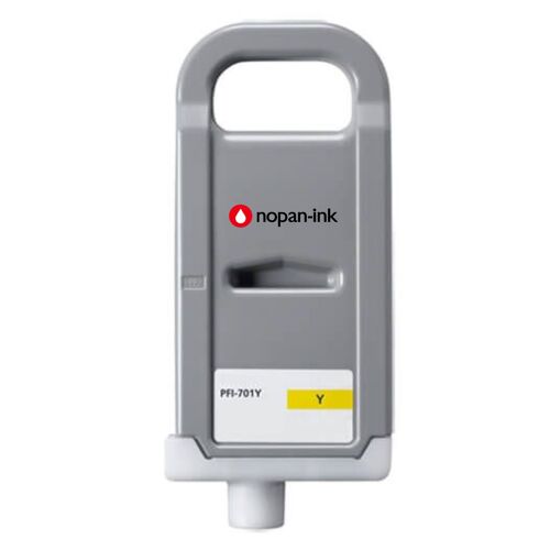 Cartouche PFI-701 Y compatible pour Canon Jaune Haute capacité avec puce encre pigmentée 700 ml Pack 1