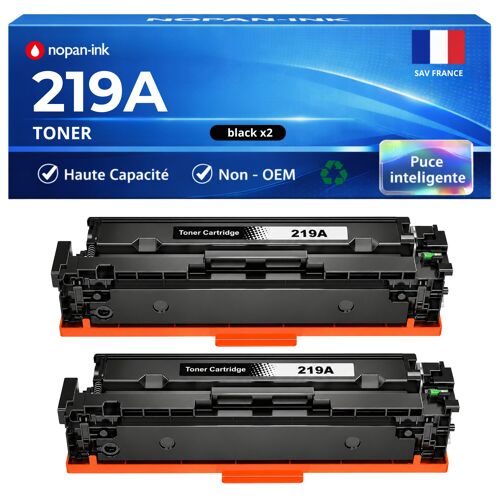 Pack 2 Cartouche toner W2190X W2190A 219X 219A compatible pour HP 3202 3302 Noir Haute capacité avec puce 3200 pages