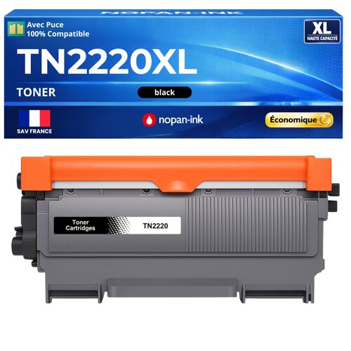 TN2220XL TN2210XL TN2010XL TN450XL Toner compatible pour Brother DCP HL MFC Fax Noir haute capacité avec puce 5200 pages XL