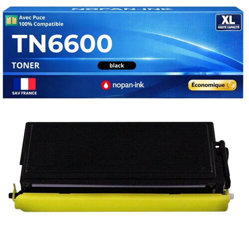 TN6600 TN-6600 Toner compatible pour Brother Noir Haute capacité avec puce Rendement 6000 pages