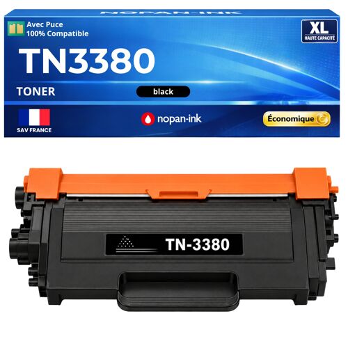TN3380 TN3330 TN-3380 TN-3330 Toner compatible pour Brother HL5440D HL5450DN HL5470DW HL6180DW MFC8510DN Noir avec puce 8000 pages