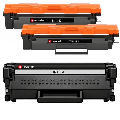 Pack 2 Toner + Tambour TN1150 TN 1150 TN-1150 DR1150 DR-1150 DR1150 compatible pour Brother Haute capacité avec puce