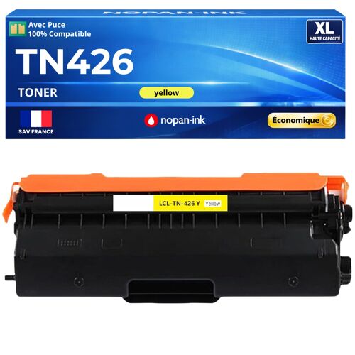 TN426 TN-426 compatible pour Brother HL-L8260CDW HL-L8360CDW MFC-L8690CDW toner Jaune avec puce 4000 pages haute capacité