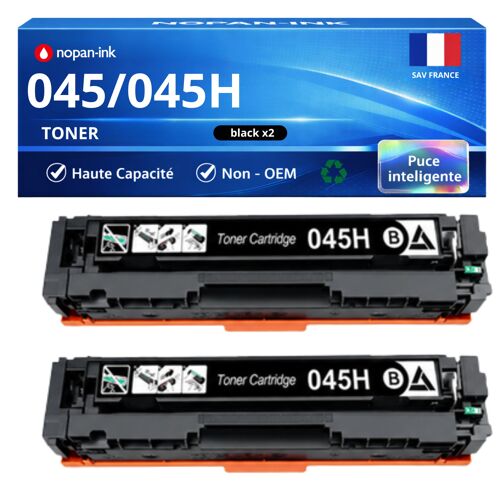 compatible pour Canon 1246C002 045H noir 2800 pages haute capacité pack 2