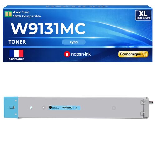 W9131MC toner compatible pour HP E78523dn E78528dn Cyan haute capacité avec puce 20000 pages impression laser professionnelle qualité durable optimale