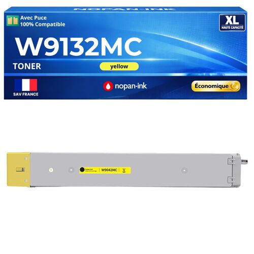 W9132MC toner compatible pour HP E78523dn E78528dn Jaune haute capacité avec puce 20000 pages impression laser professionnelle qualité durable optimale