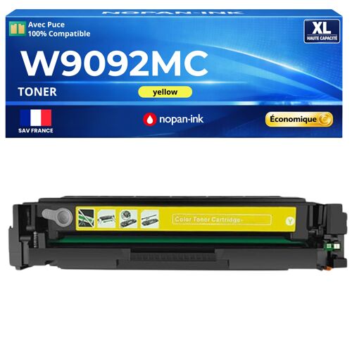 W9092MC Toner Jaune compatible pour HP Color LaserJet Managed E45028dn MFP E47528f haute capacité avec puce 6900 pages