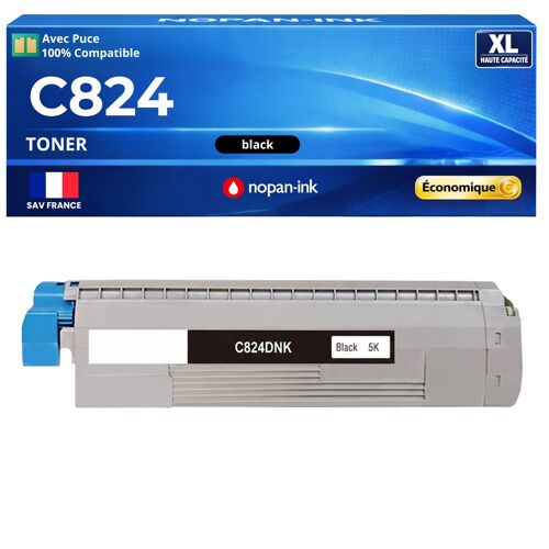 47095704 Toner compatible pour OKI C824 XL C834 XL C844 XL C824n C824dn C834dnw C834nw C844dnw premium Noir HC avec puce 5000 pages