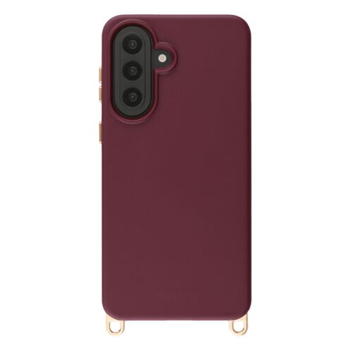 Selencia Coque arrière Rivièra avec MagSafe avec crochets amovibles Samsung Galaxy A57 (5G) Bold Burgundy