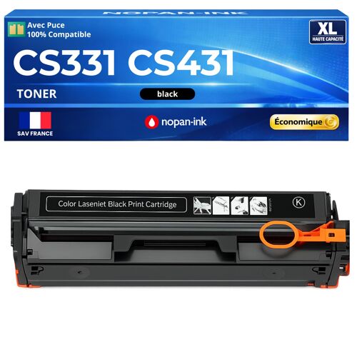 20N20K0 Toner Noir compatible pour Lexmark CS331dw CS431dw CX331adwe CX431adw avec puce haute capacité 1500 pages laser nettes