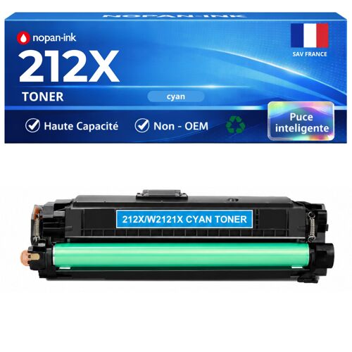 W2121X 212X toner Cyan compatible pour HP Color LaserJet Enterprise M554dn M555dn M578dn M578f 10000 pages