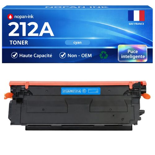 W2121A 212A toner Cyan compatible pour HP Color LaserJet Enterprise M554dn M555dn M555x 4500 pages