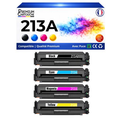 W2130A W2131A W2132A W2133A HT213A 4 Toners compatible pour HP 5700dn 6700dn 5800dn 6800dn Noir Cyan Magenta Jaune