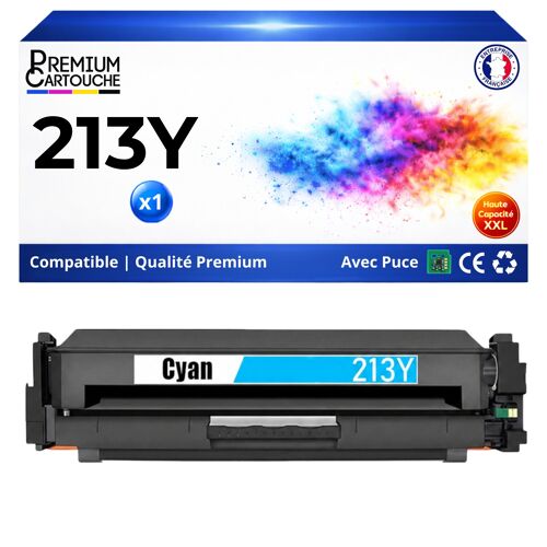 W2131Y HT213Y Toner Cyan compatible pour HP Color LaserJet Enterprise 5700dn 6700dn 6701dn MFP 5800dn 6800dn avec puce 12000p