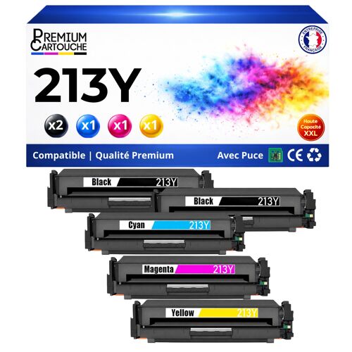 W2130Y W2131Y W2132Y W2133Y HT213Y 5 Toners compatible pour HP 5700dn 6700dn 6701dn 5800dn 6800dn Noir Cyan Magenta Jaune