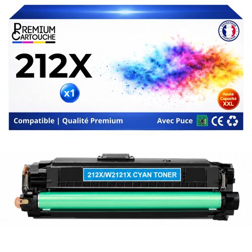 W2121X 212X toner Cyan compatible pour HP Color LaserJet Enterprise M554dn M555dn M578dn M578f 10000 pages