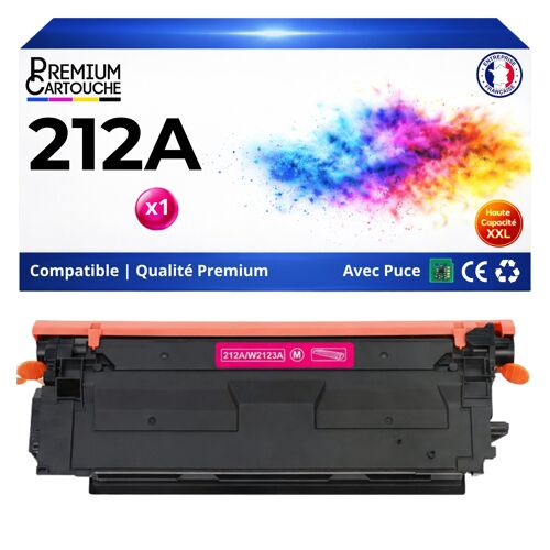 W2123A 212A toner Magenta compatible pour HP Color LaserJet Enterprise M554dn M555dn M555x 4500 pages