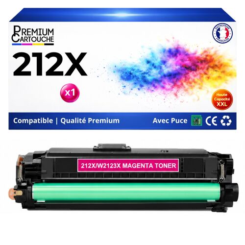 W2123X 212X toner Magenta compatible pour HP Color LaserJet Enterprise M554dn M555dn M578dn M578f 10000 pages