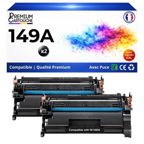 2x W1490A 149A toner compatible pour HP LaserJet Pro 4001dn 4002dw 4003dn MFP 4101fdw Noir avec puce 2 x 2900 pages