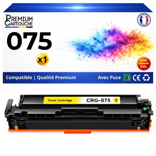 075 CRG075 6362C002 Toner Jaune compatible pour Canon LBP-647Cdw MF664Cdw MF667Cdw avec puce 2500 pages