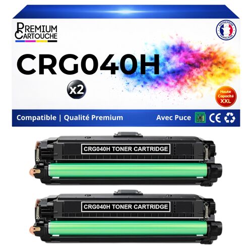 040H CRG040H CRG-040H 0461C001 0460C001 lot de 2 toners Noir compatible pour Canon LBP 710Cx LBP 712Cdn LBP 712Cx