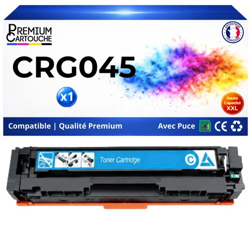 045 CRG045 CRG-045 Toner Cyan compatible pour Canon iSENSYS LBP611Cn LBP613Cdw MF631Cn MF633Cdw avec puce 2500 pages