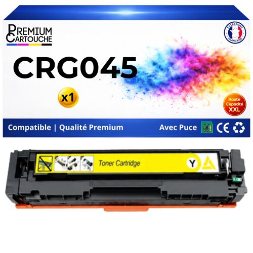 045 CRG045 CRG-045 Toner Jaune compatible pour Canon iSENSYS LBP611Cn LBP613Cdw MF631Cn MF633Cdw avec puce 2500 pages