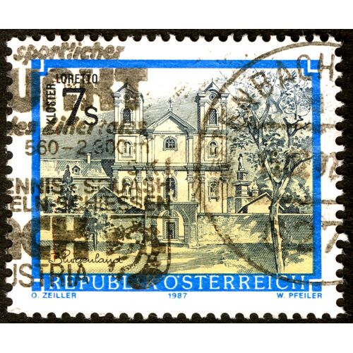 Timbre Oblitéré Republik Österreich , Kloster Loretto , 1987 , 7s